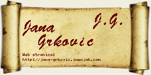 Jana Grković vizit kartica